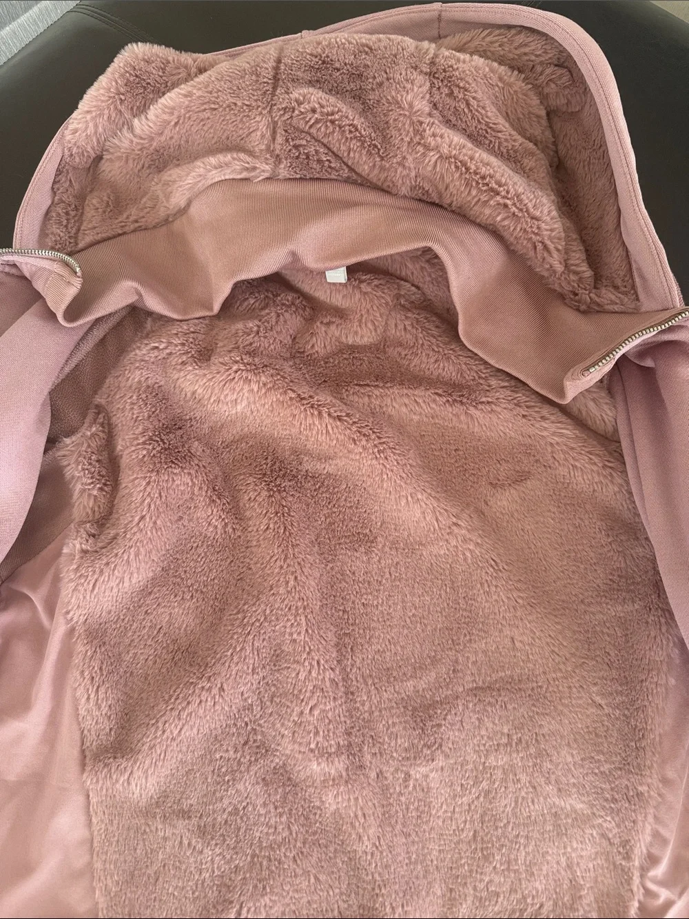 Athleta Dusty Pink Faux Fur-Lined Womens’s Hooded Jacket